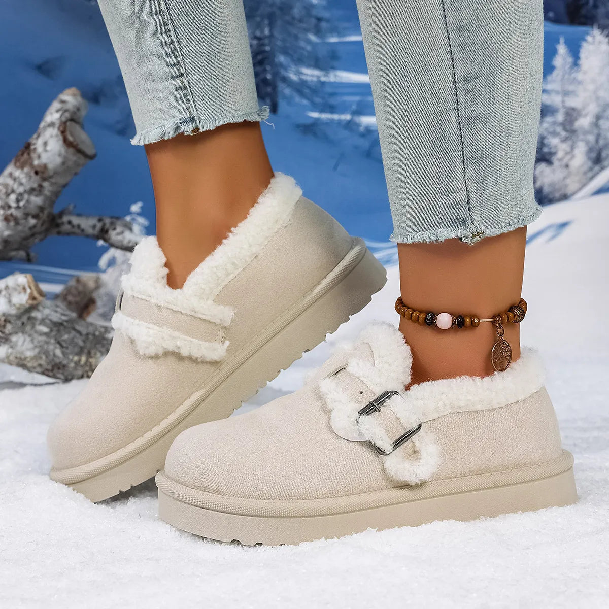 Round Toe Platform Ankle Boots